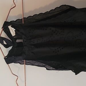 Black eyelet tie back halter dress